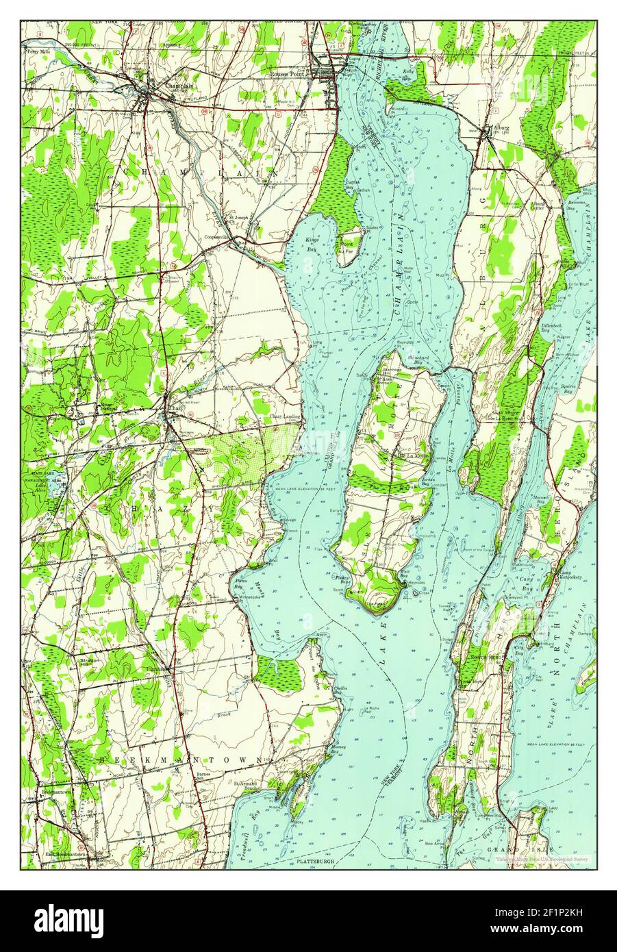 Rouses Point, New York, map 1956, 162500, United States of America by