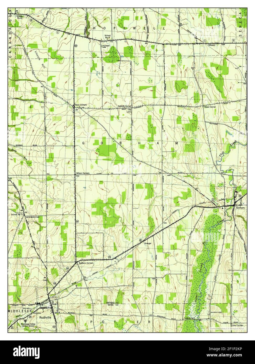 Rushville, New York, map 1942, 131680, United States of America by