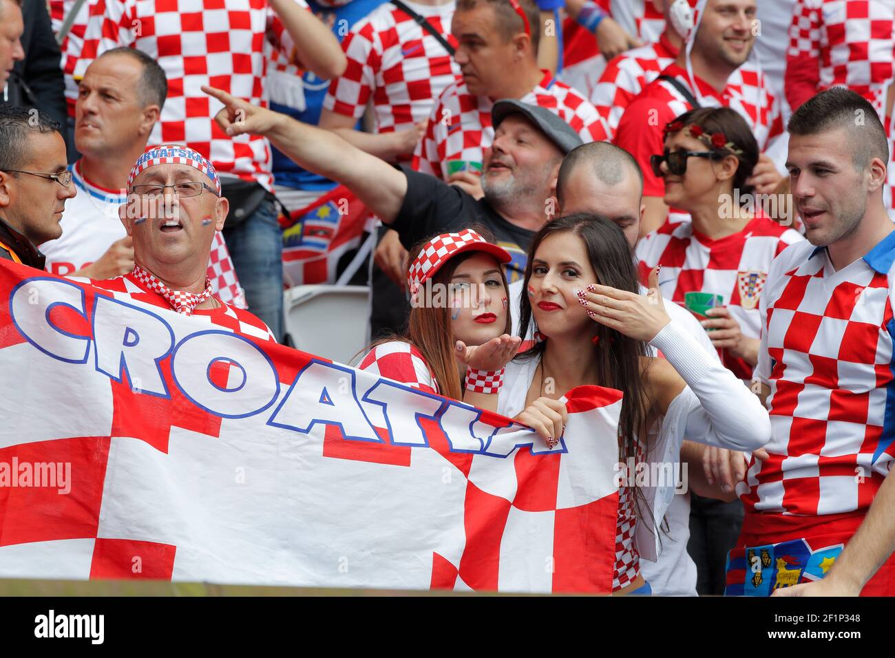 Fans Girls Supporters Of Croatia During The Uefa Euro 16 Group D Football Match Between Turkey