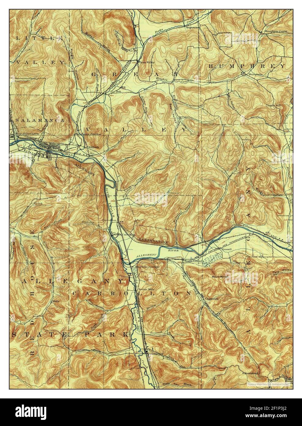 Salamanca, New York, map 1900, 162500, United States of America by
