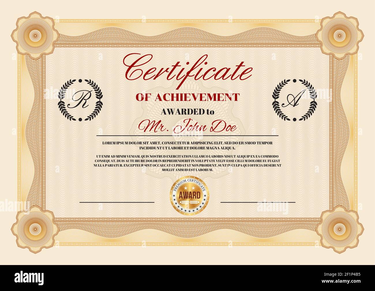Certificate of achievement and appreciation diploma vector Intended For First Place Award Certificate Template