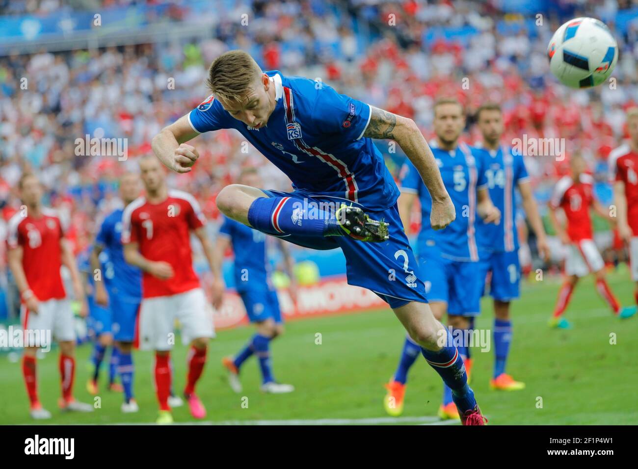 Birkir Saevarsson during the UEFA Euro 2016, Group F football match between Iceland and Austria on June 22, 2016 at Stade de France in Saint-Denis, France - Photo Stephane Allaman / DPPI Stock Photo
