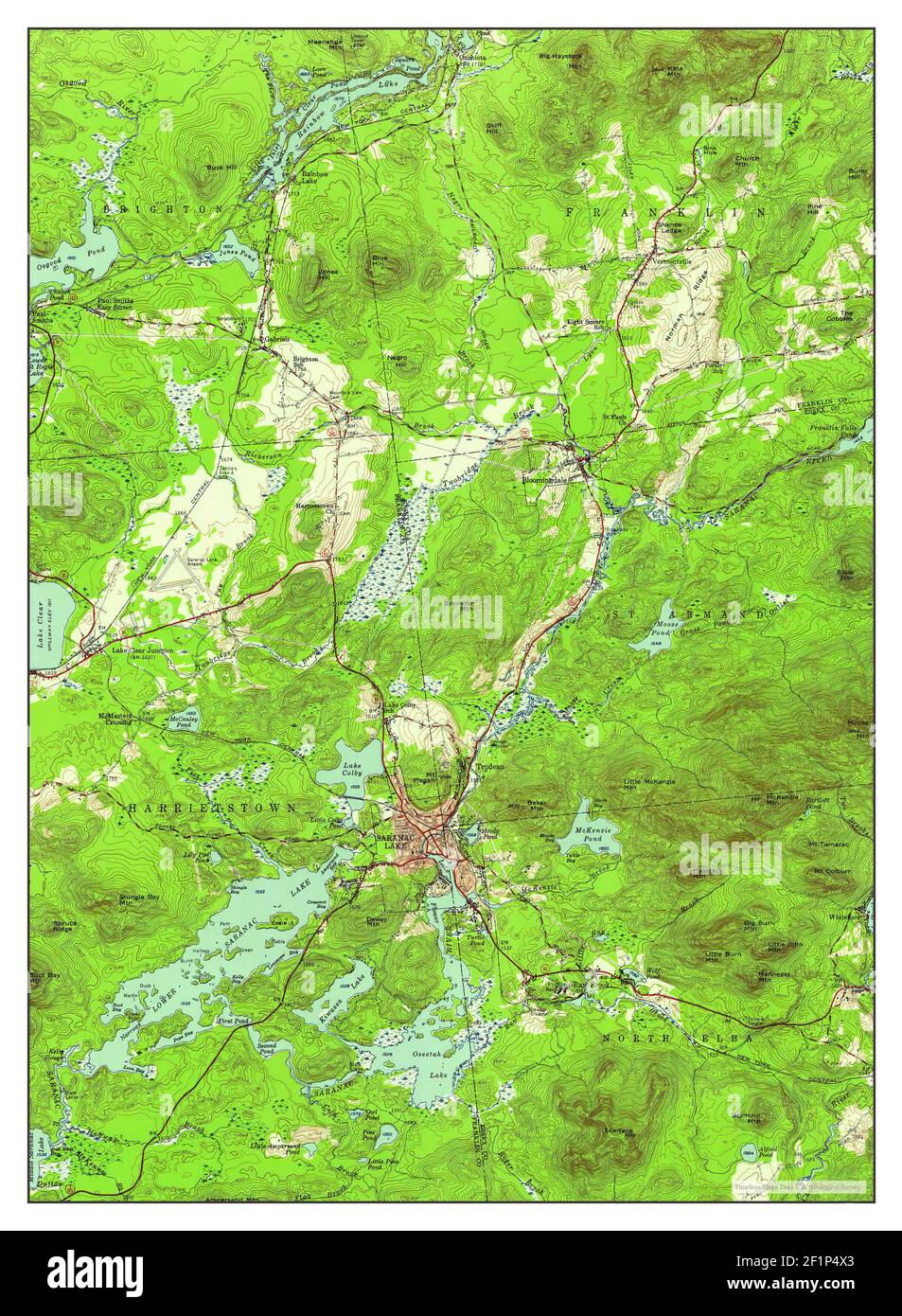 Saranac Lake, New York, map 1955, 162500, United States of America by