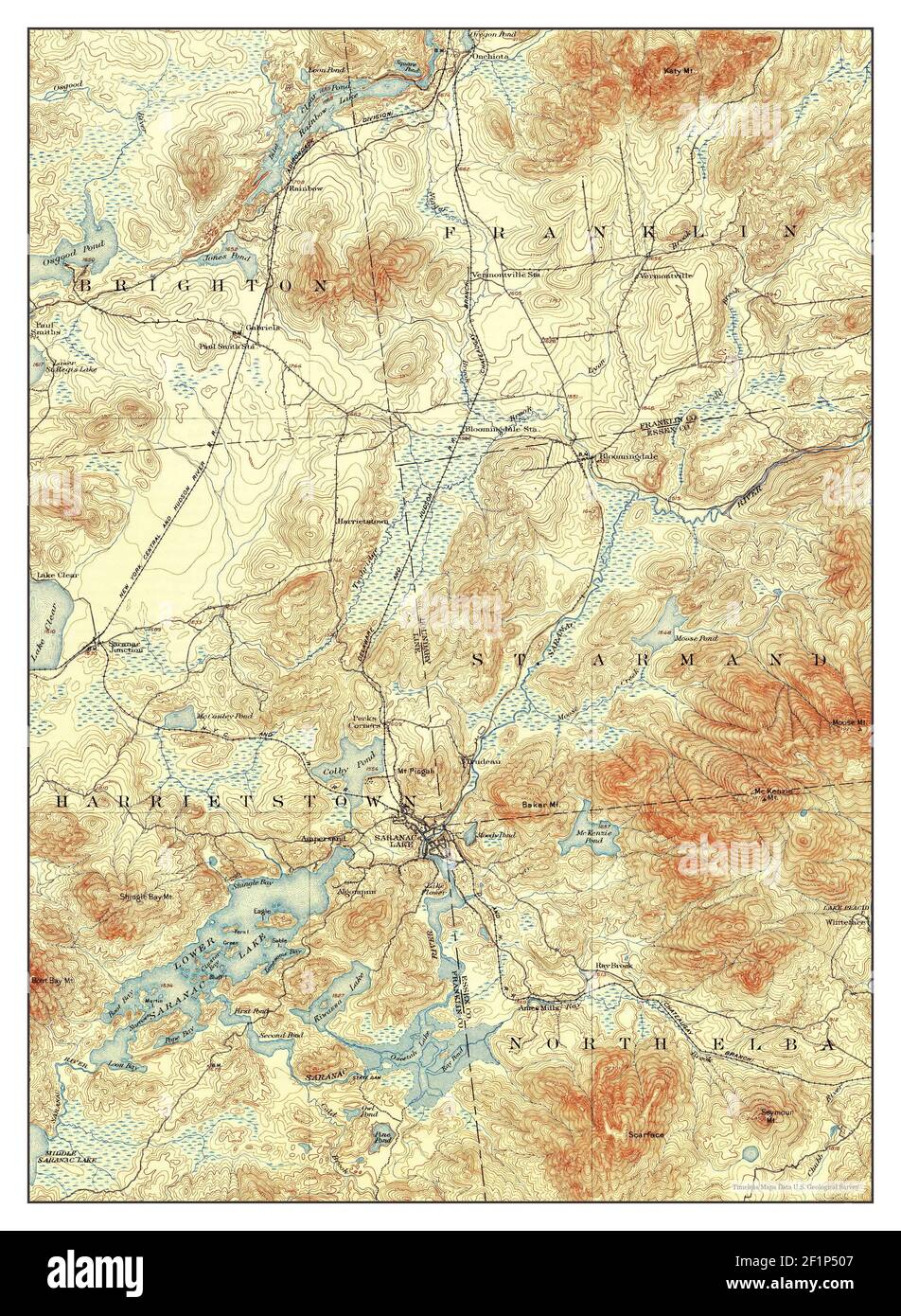 Saranac, New York, map 1904, 162500, United States of America by