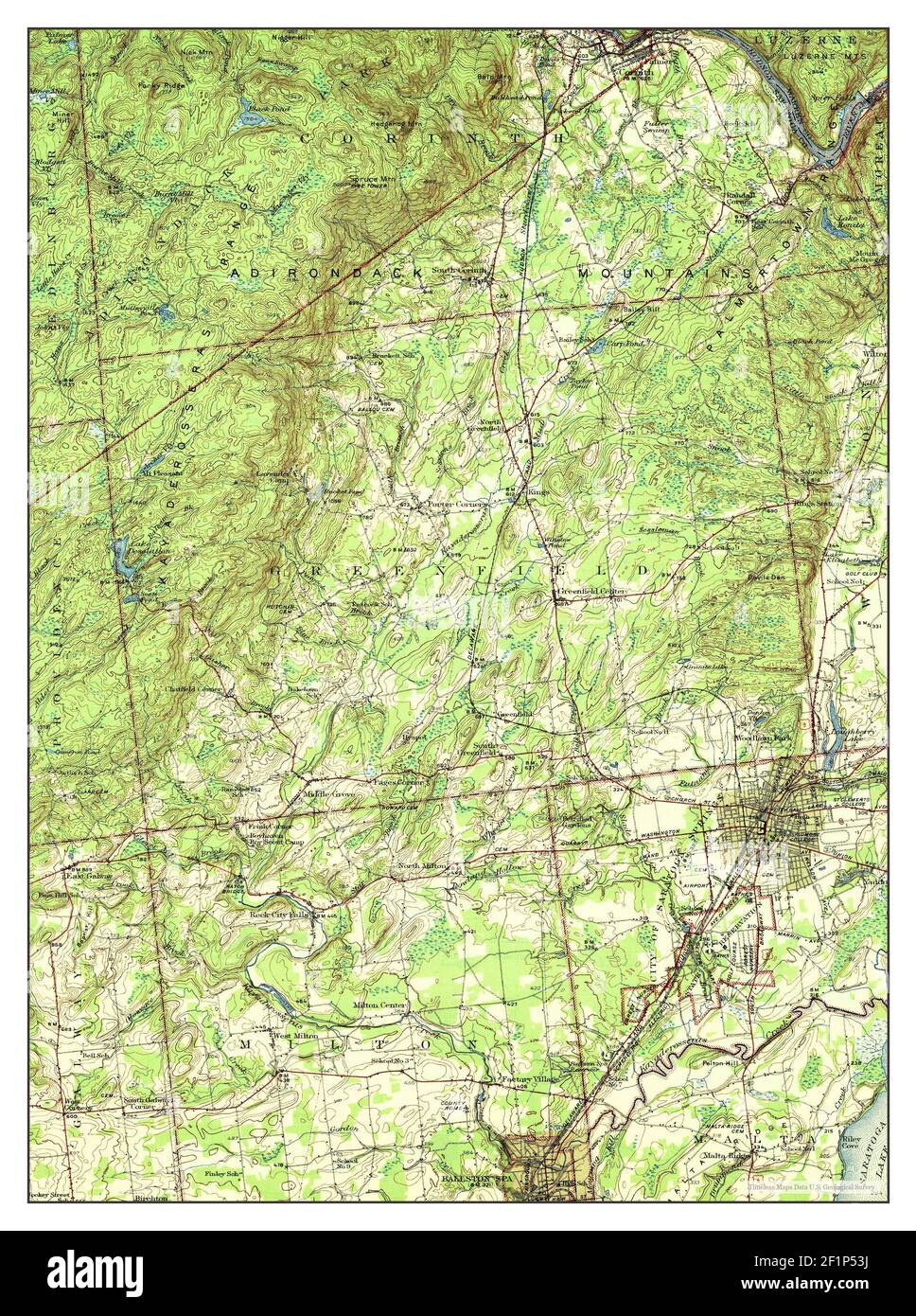 Saratoga, New York, map 1942, 162500, United States of America by
