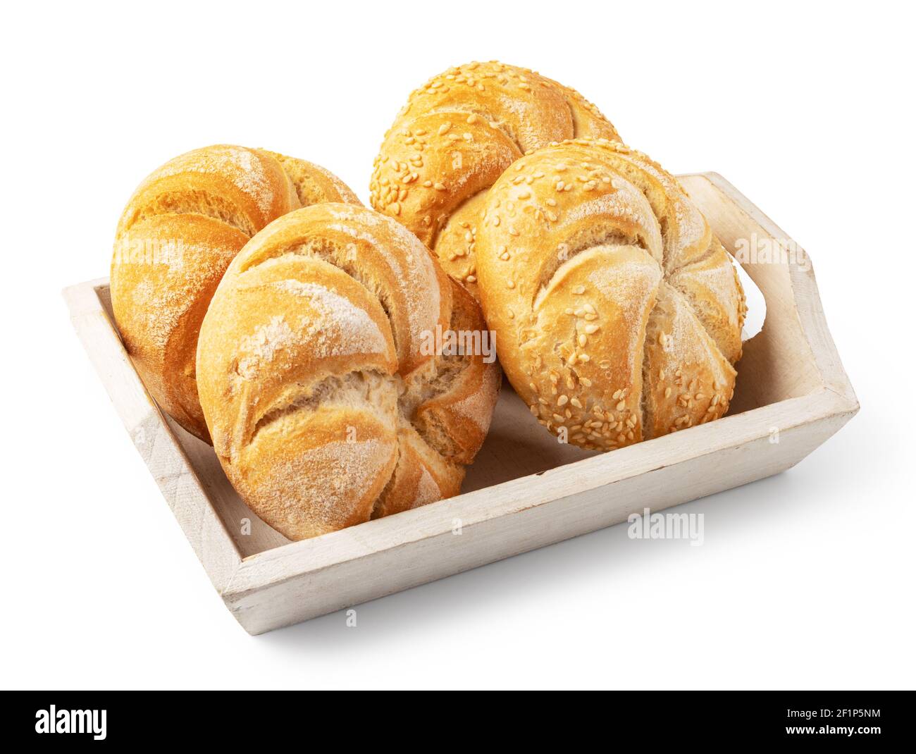 Tasty fresh buns with sesame seeds Stock Photo