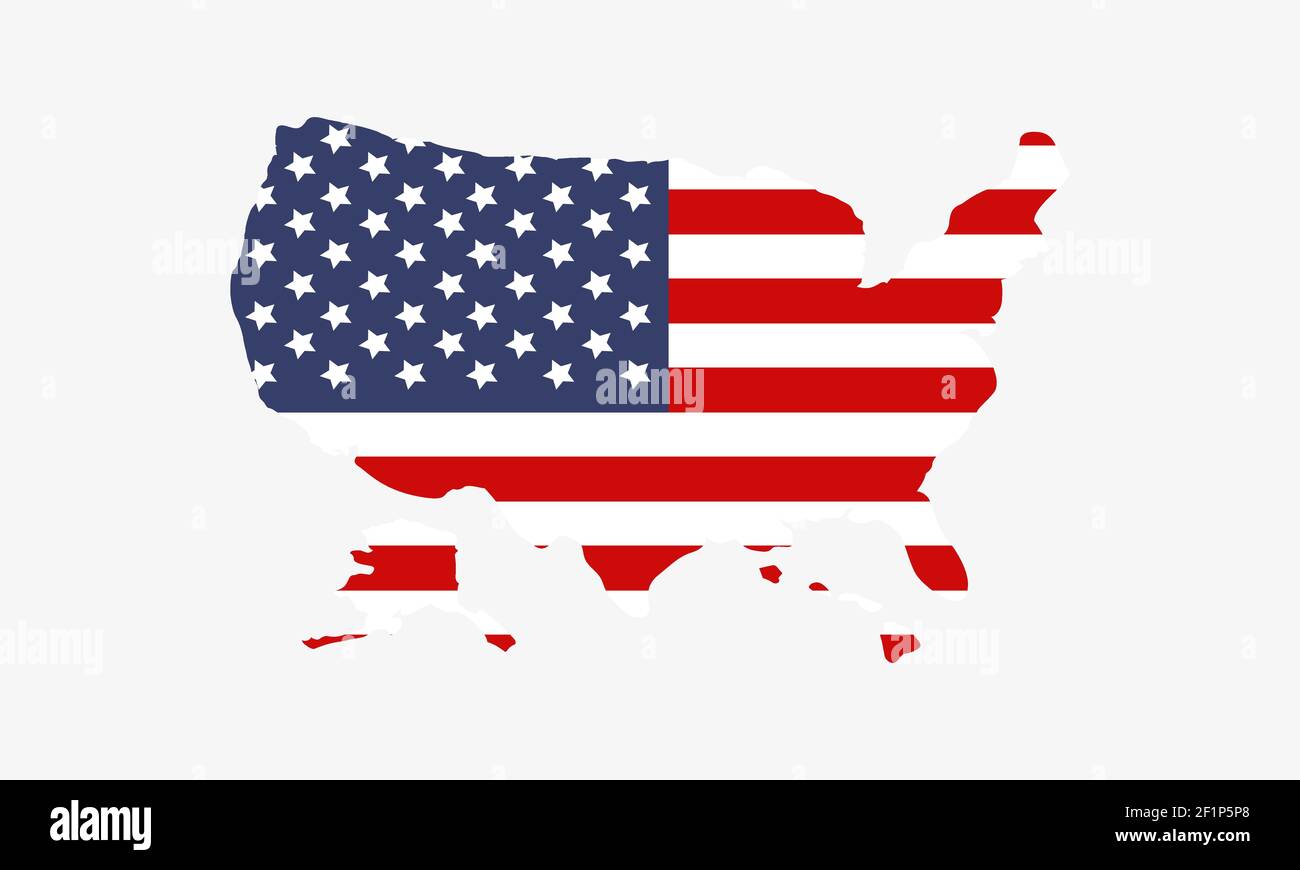 USA map on white background  Stock Vector