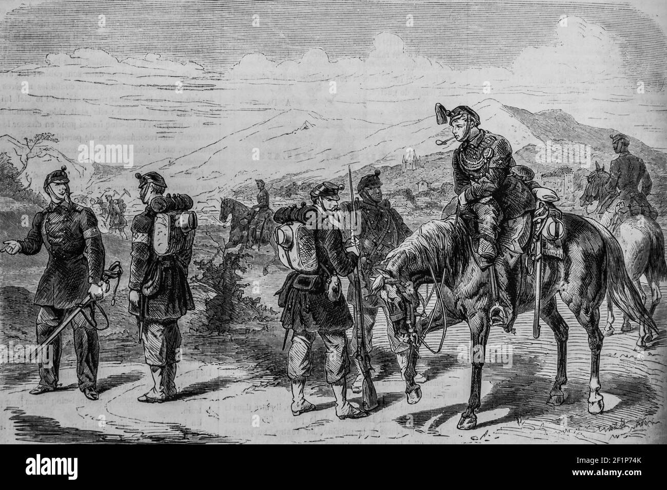 nouveauw uniformes de l'armee federale suisse, l'univers illustre,editeur michele levy 1869 Stock Photo