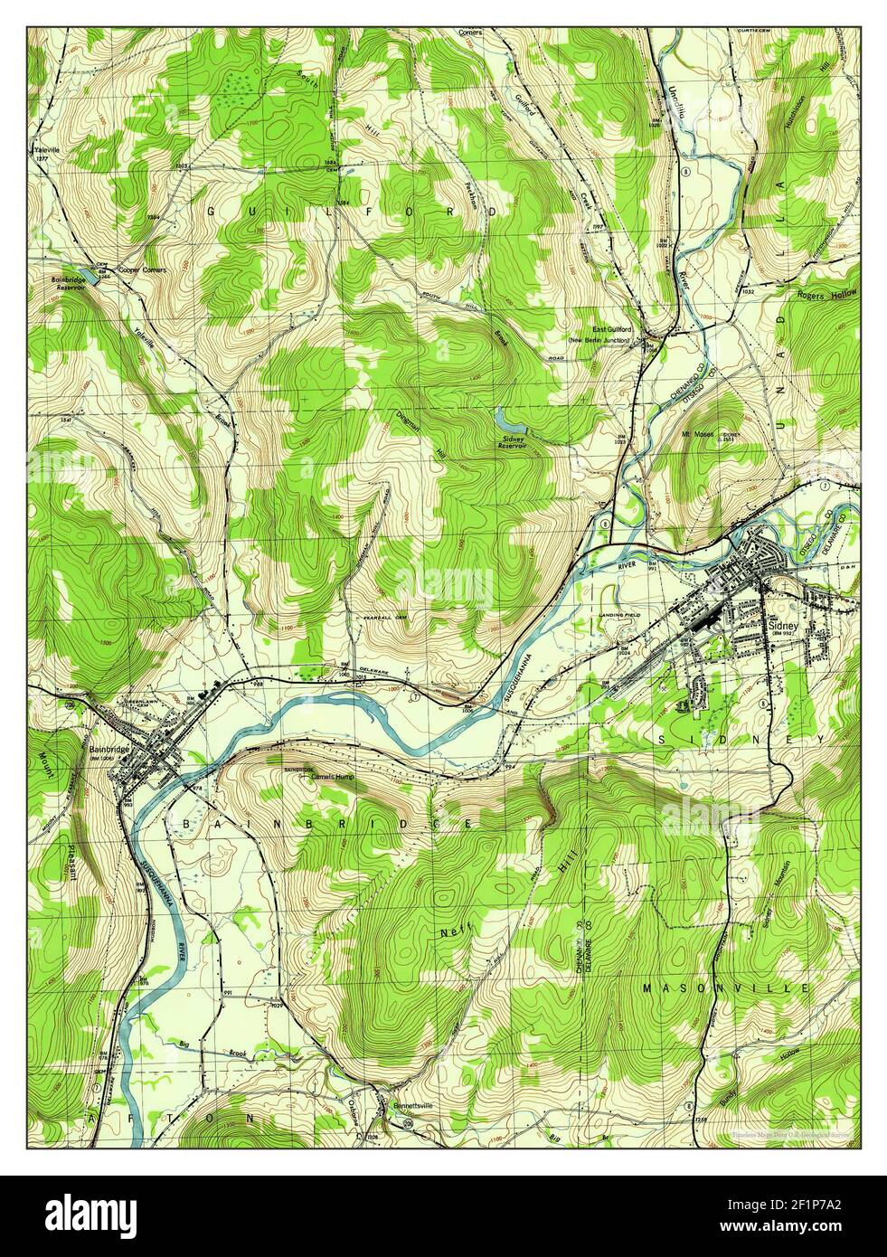Sidney, New York, map 1945, 131680, United States of America by