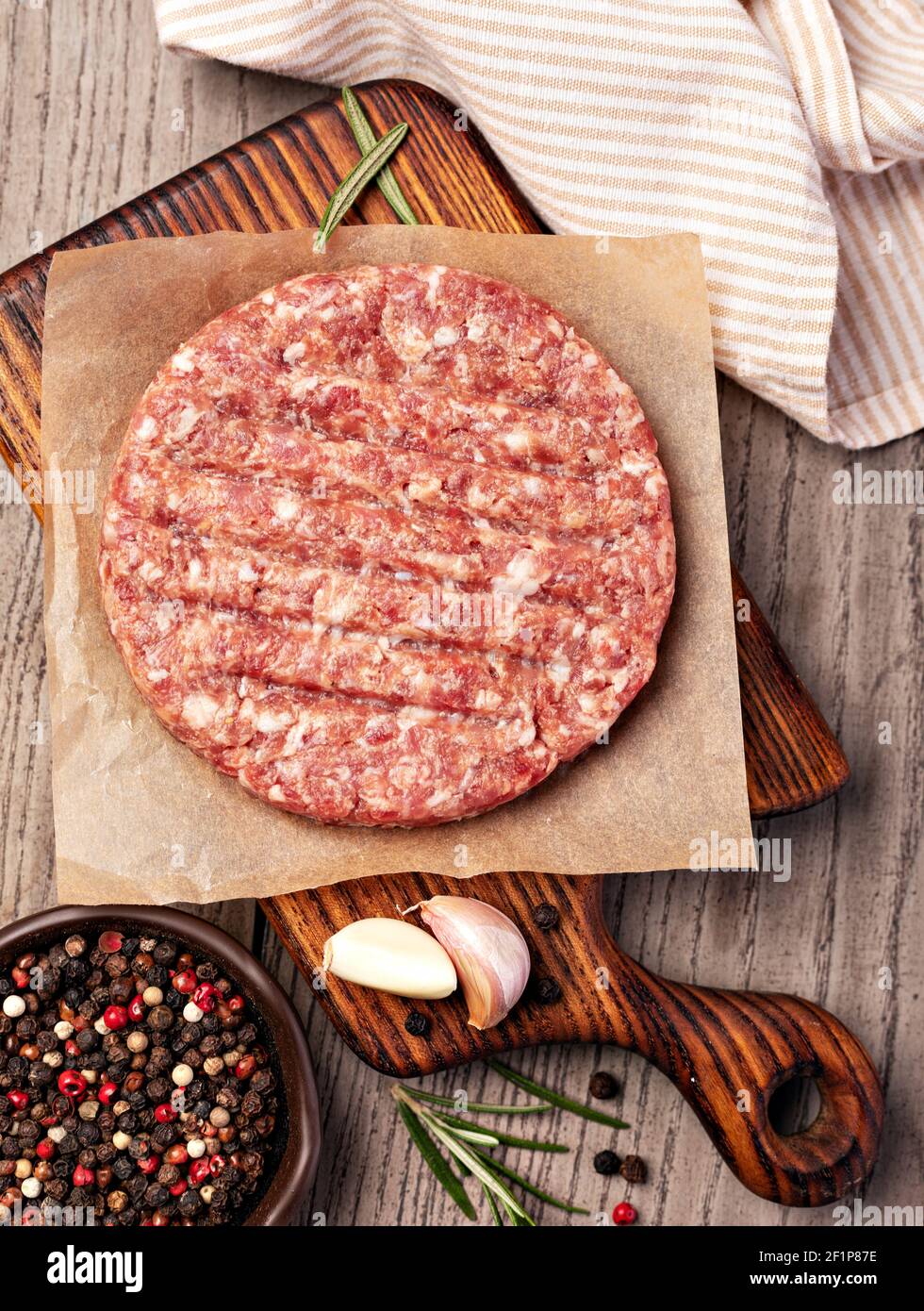 Raw Ground beef meat Stock Photo