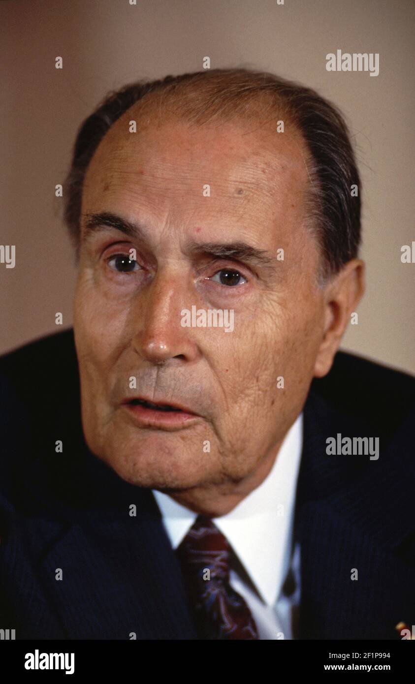 Francois Mitterrand, french President Stock Photo