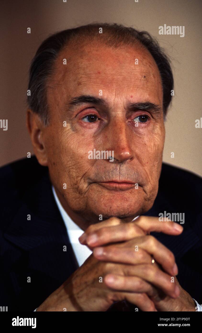 Francois Mitterrand, french President Stock Photo