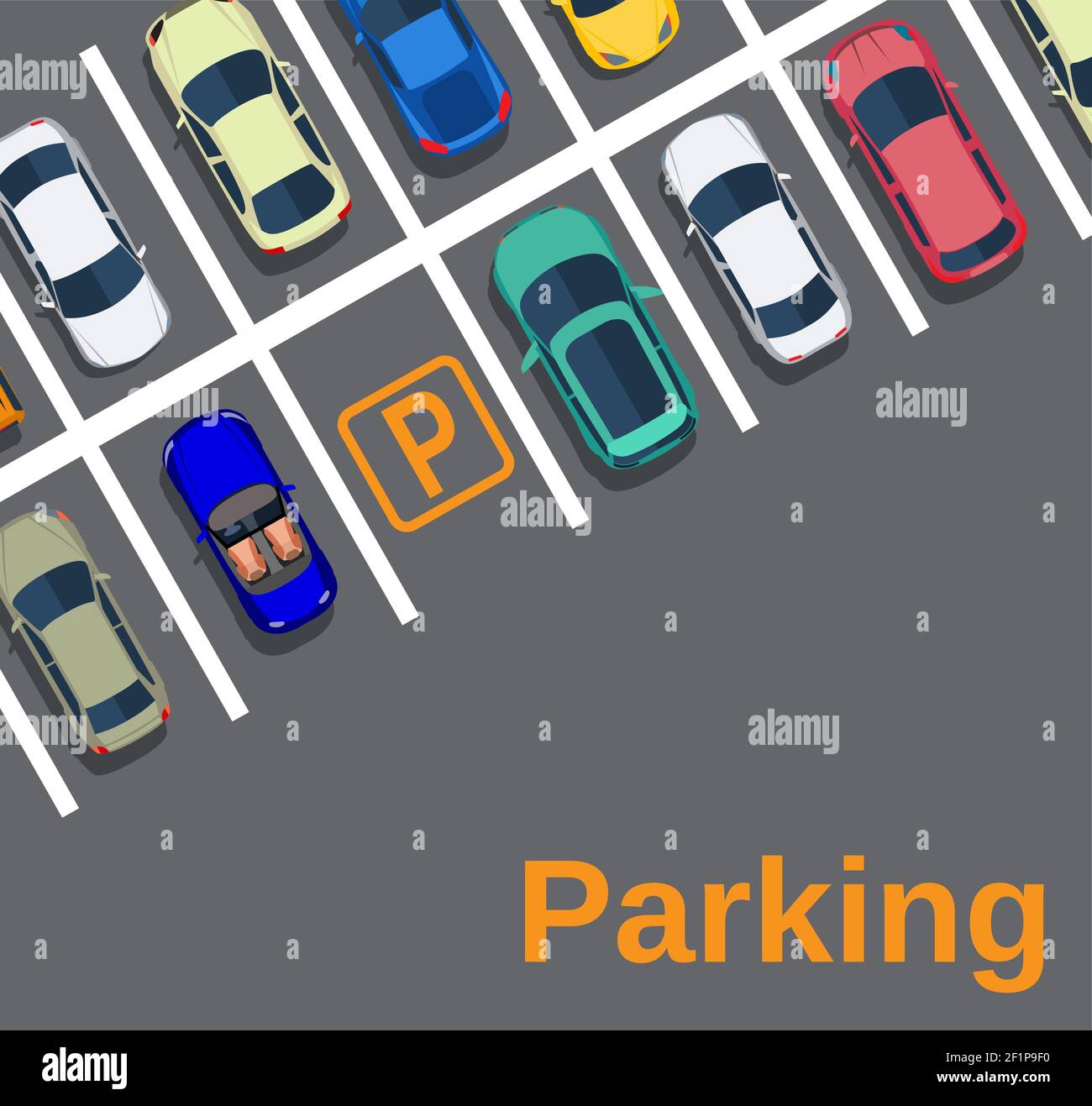 Top view parking lot design Stock Vector Images - Alamy