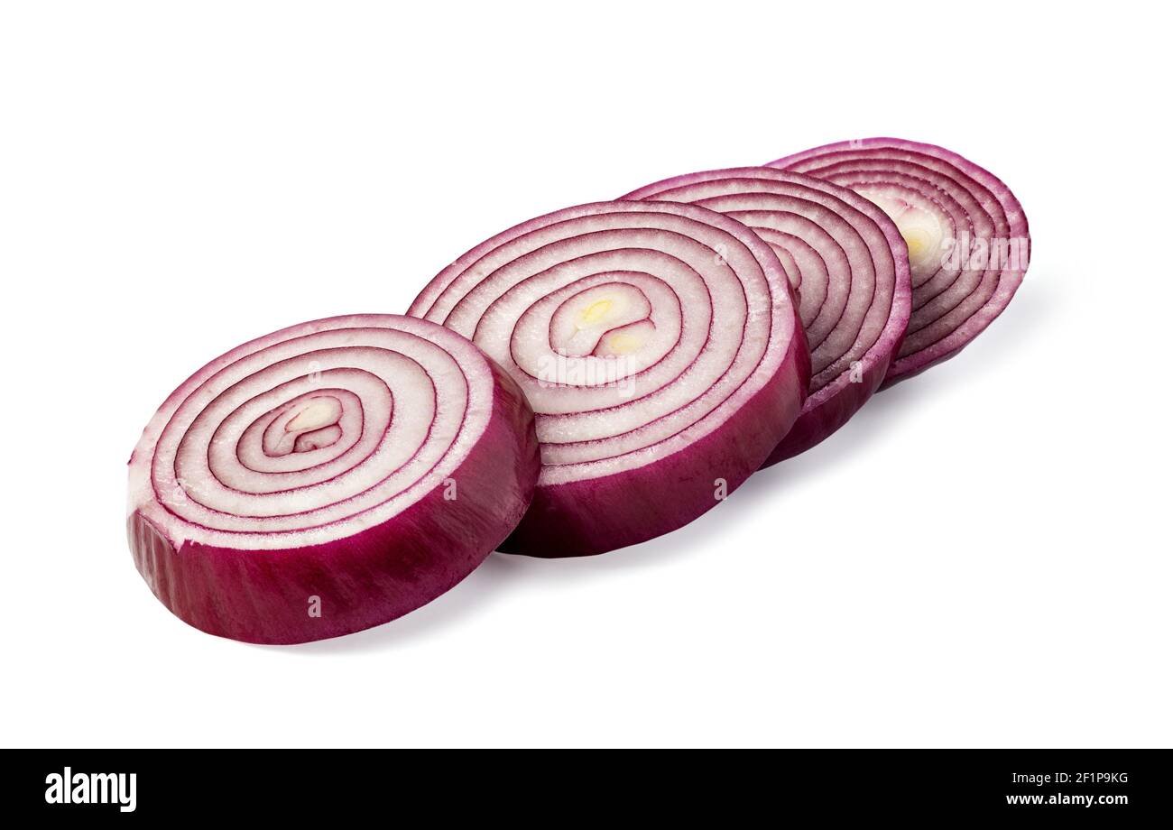 Red onion on white background Stock Photo