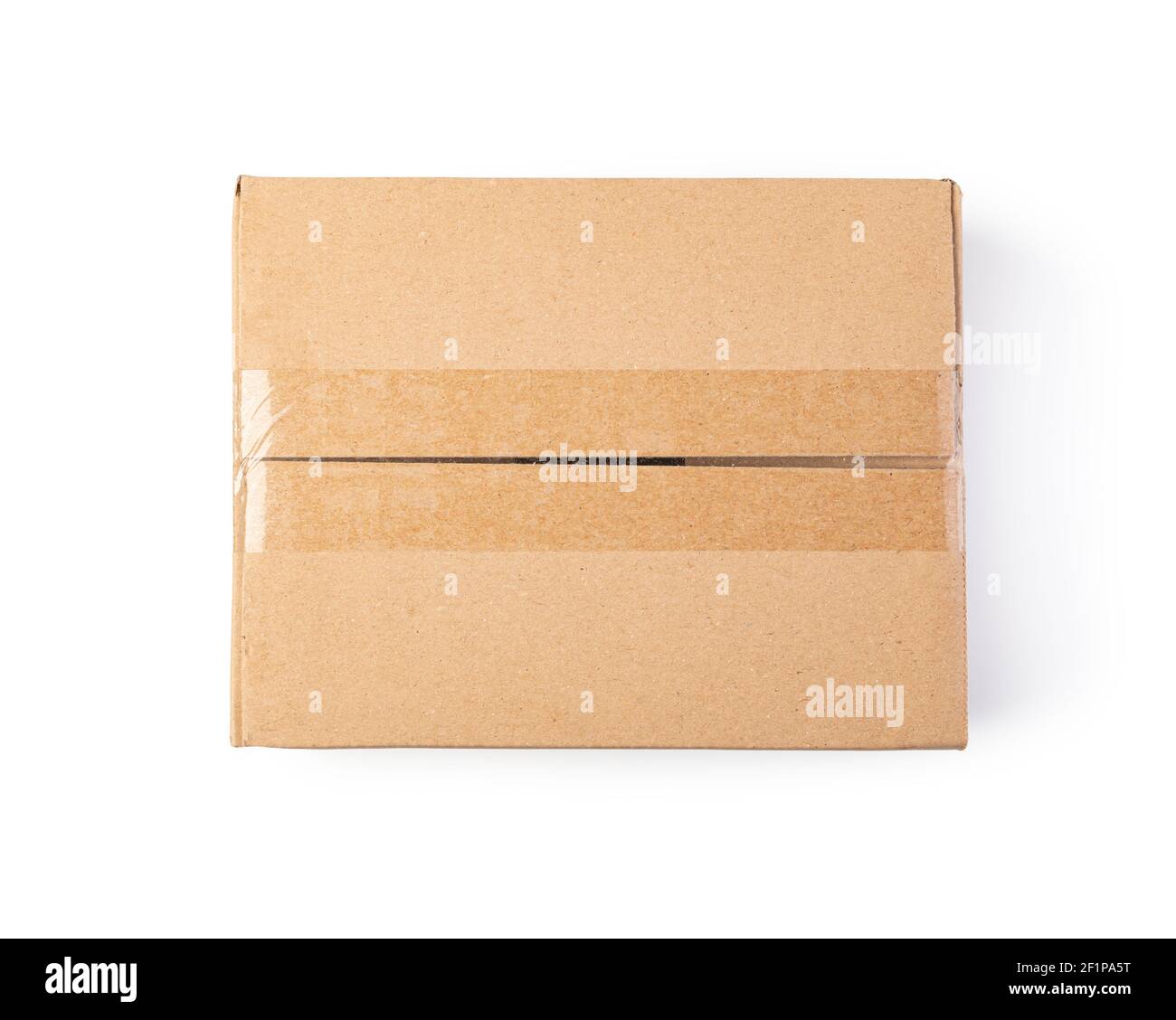 Closed cardboard box on a white background Stock Photo