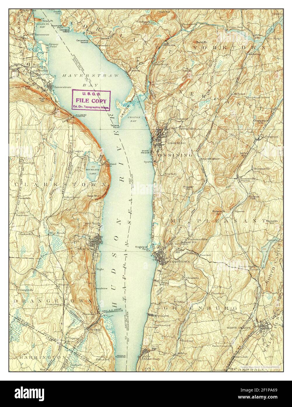 Tarrytown New York map 1902 1:62500 United States of America by