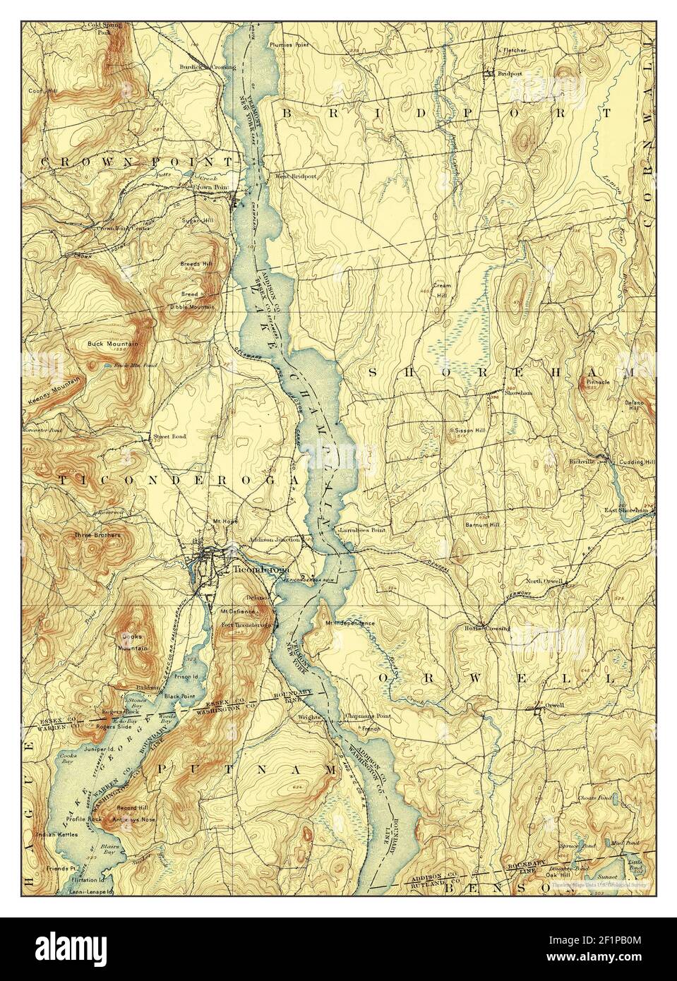 Map of ticonderoga new york hires stock photography and images Alamy