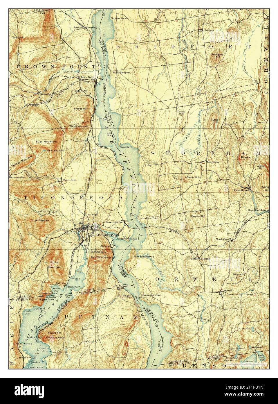 Map of ticonderoga new york hires stock photography and images Alamy