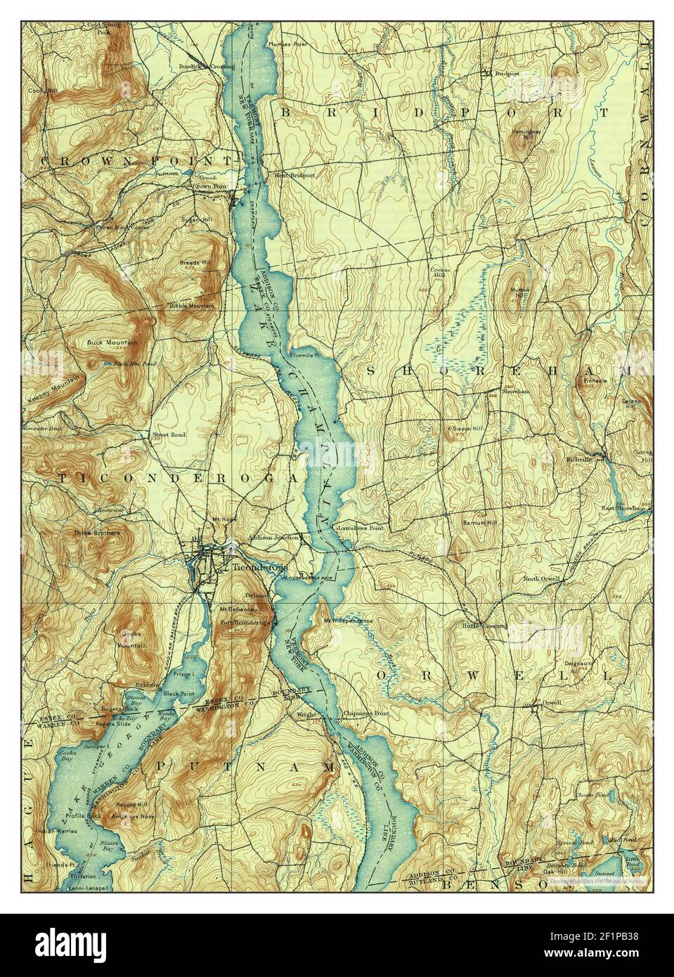 Map of ticonderoga new york hires stock photography and images Alamy