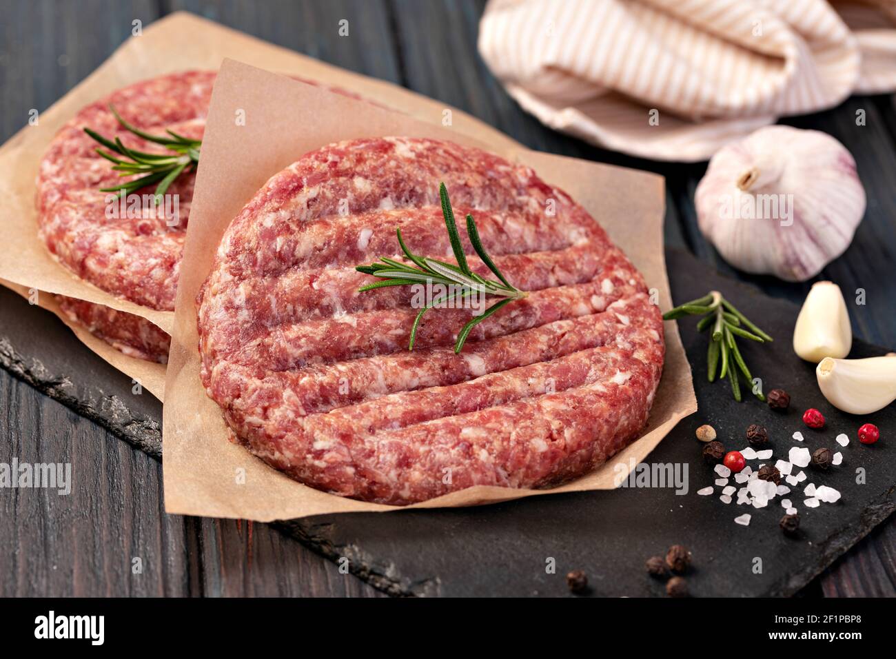 Raw Ground beef meat Stock Photo