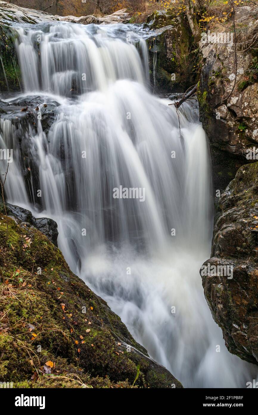 Aira Force waterfalls in autumn, Lake District, Cumbria, England Stock Photo