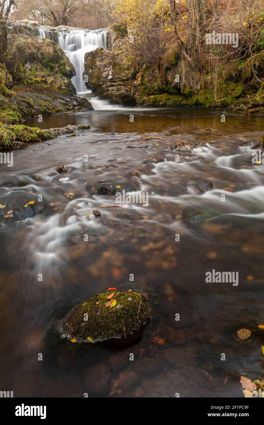 Aira Force waterfalls in autumn, Lake District, Cumbria, England Stock Photo