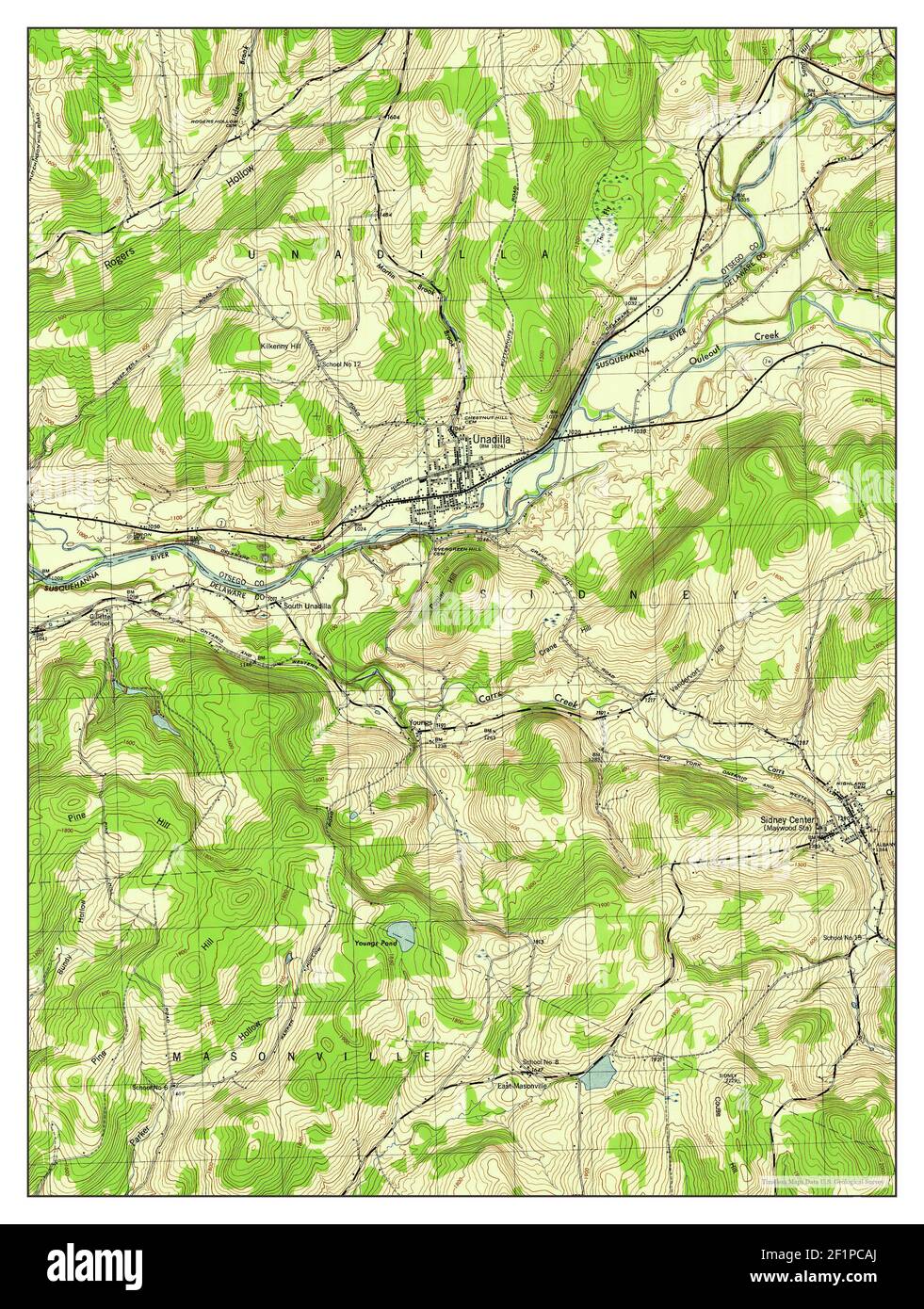 Unadilla, New York, map 1945, 131680, United States of America by
