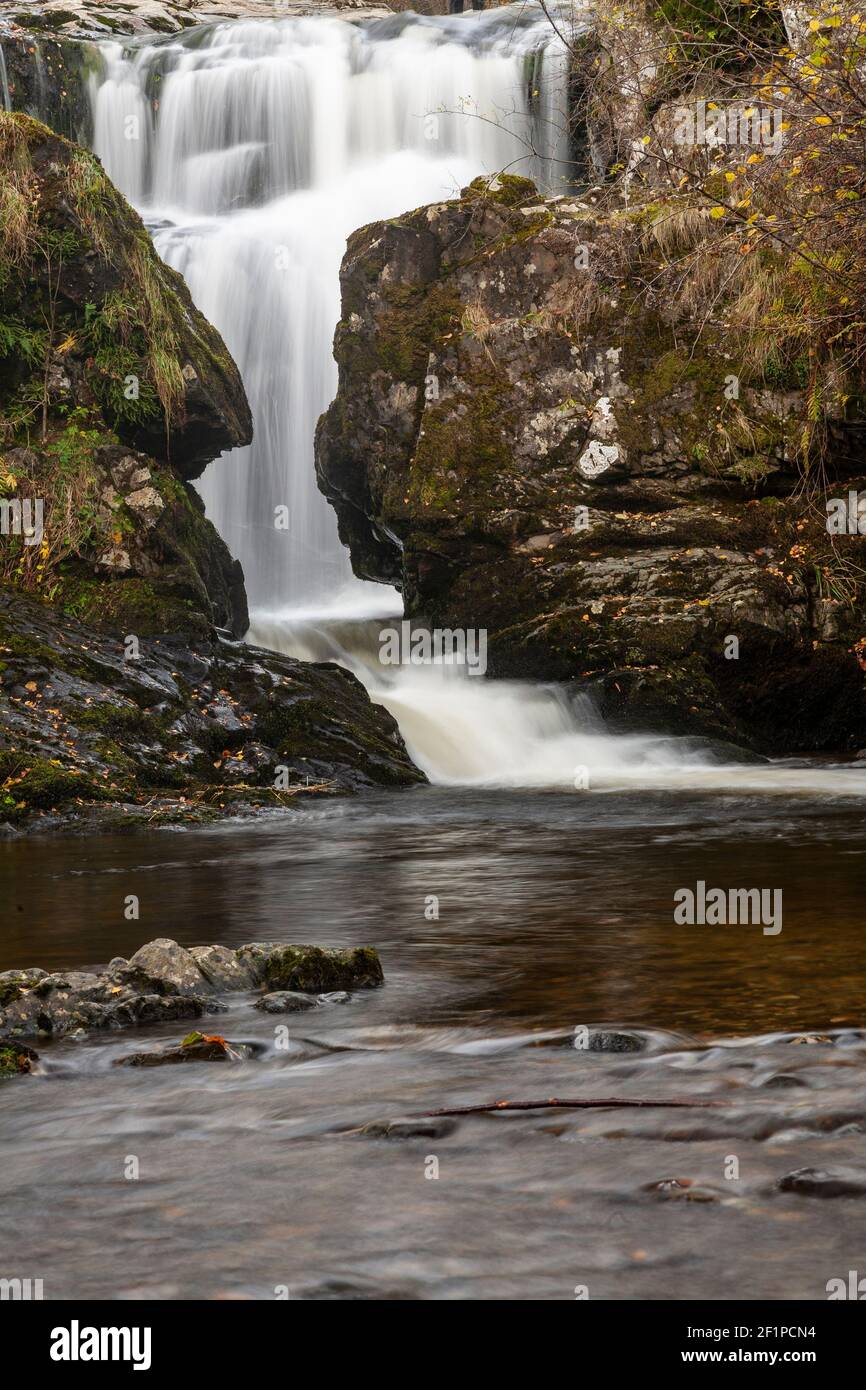 Aira Force waterfalls in autumn, Lake District, Cumbria, England Stock Photo