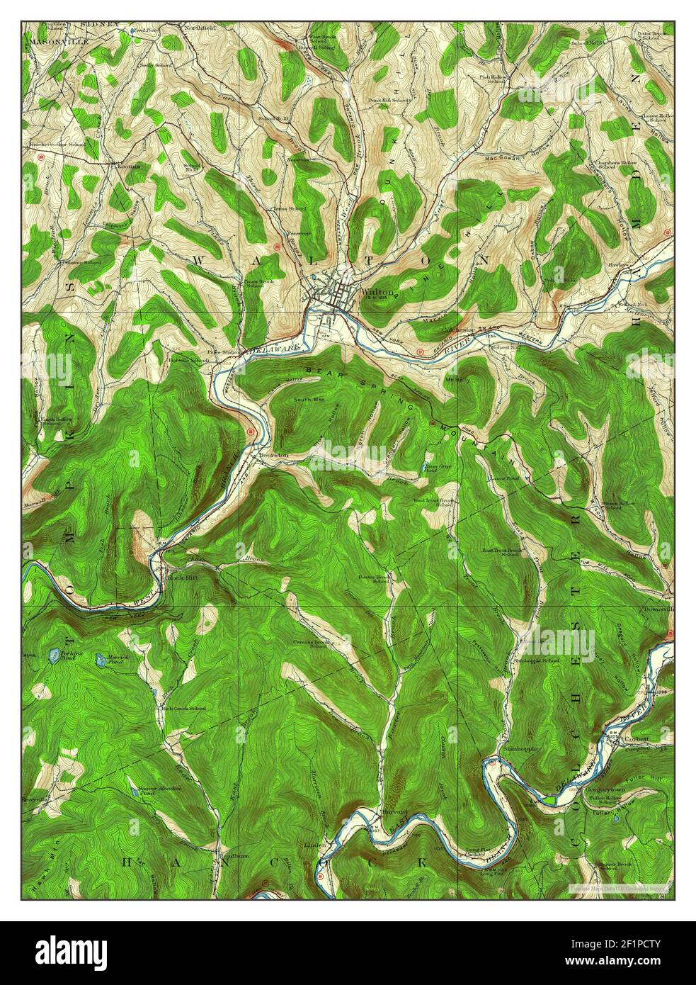 Walton, New York, map 1923, 162500, United States of America by