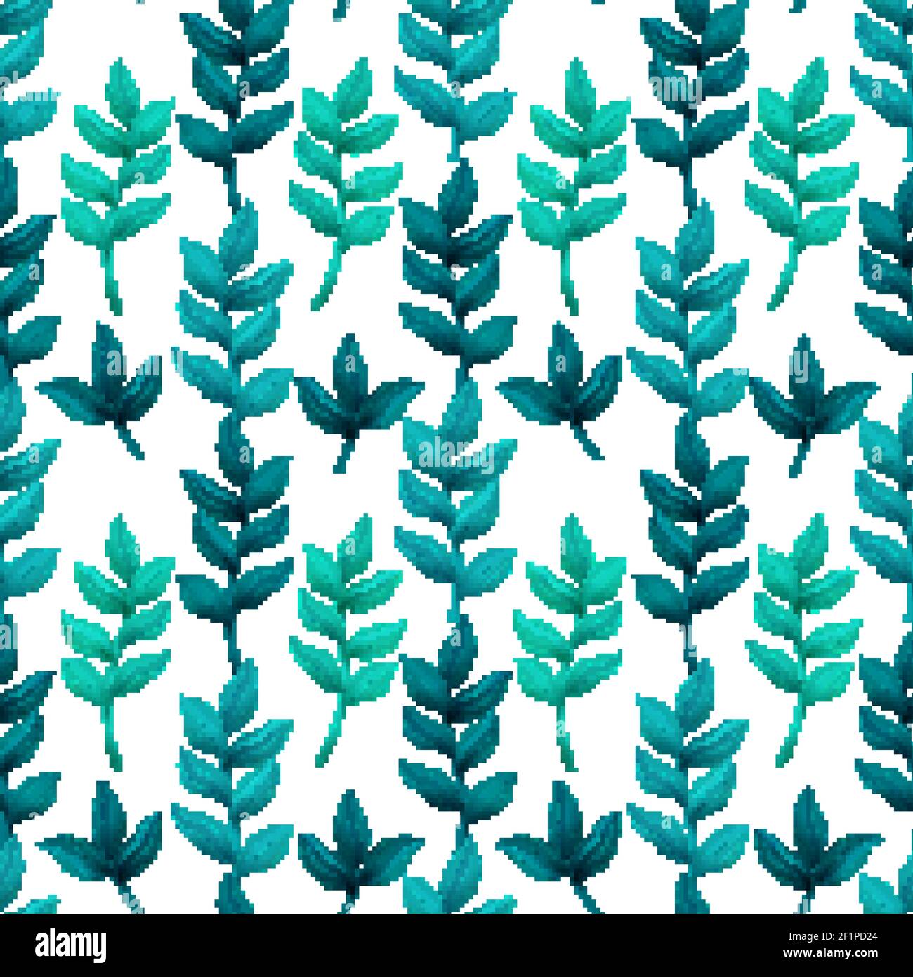 Seamless pattern with turquoise and green tropical leaves. Fashion ...