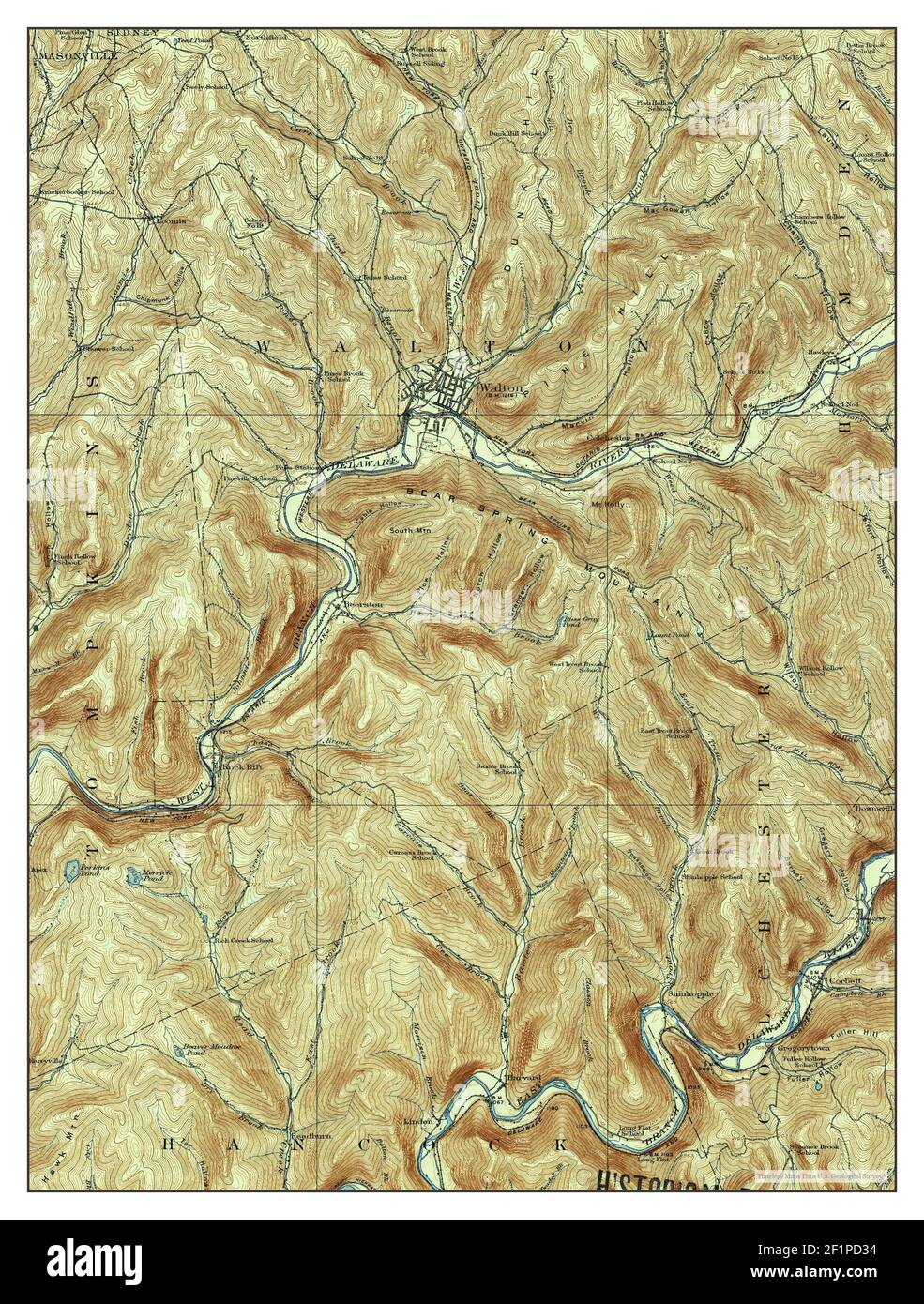 Walton, New York, map 1925, 162500, United States of America by