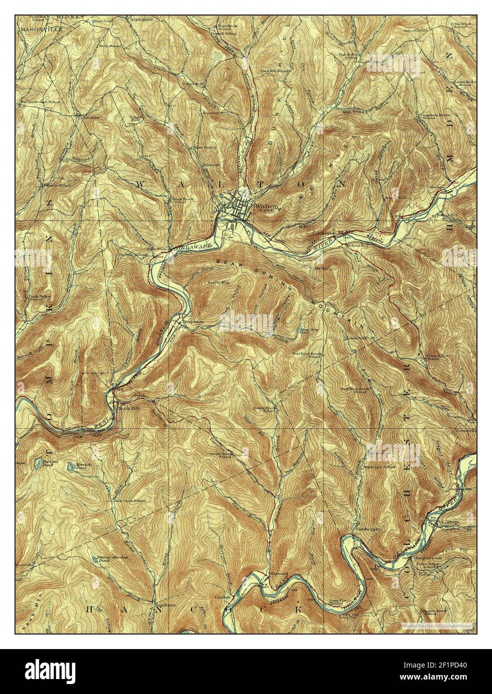 Walton, New York, map 1925, 162500, United States of America by