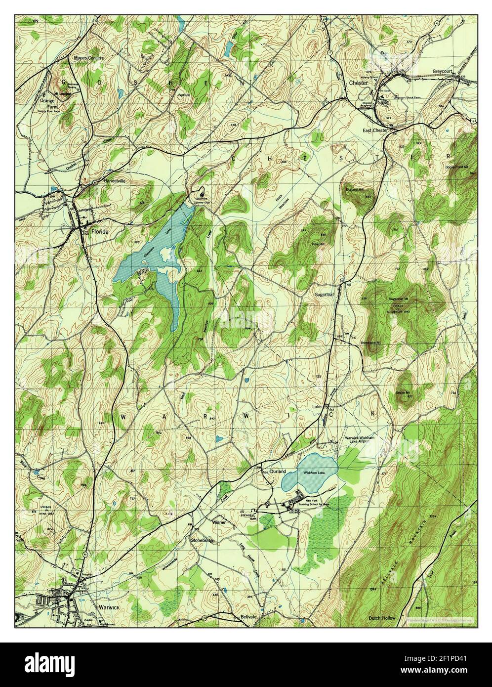 Warwick, New York, map 1943, 131680, United States of America by