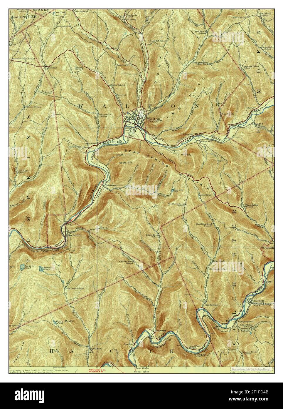 Walton, New York, map 1925, 162500, United States of America by