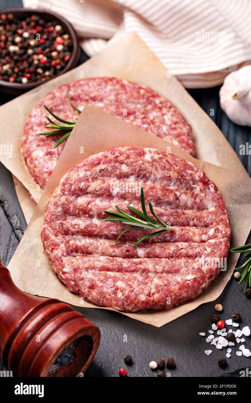 Raw Ground beef meat Stock Photo