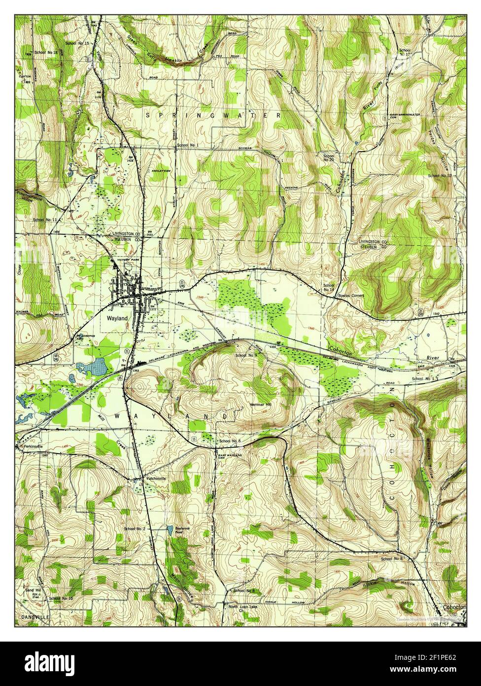 Wayland, New York, map 1942, 131680, United States of America by