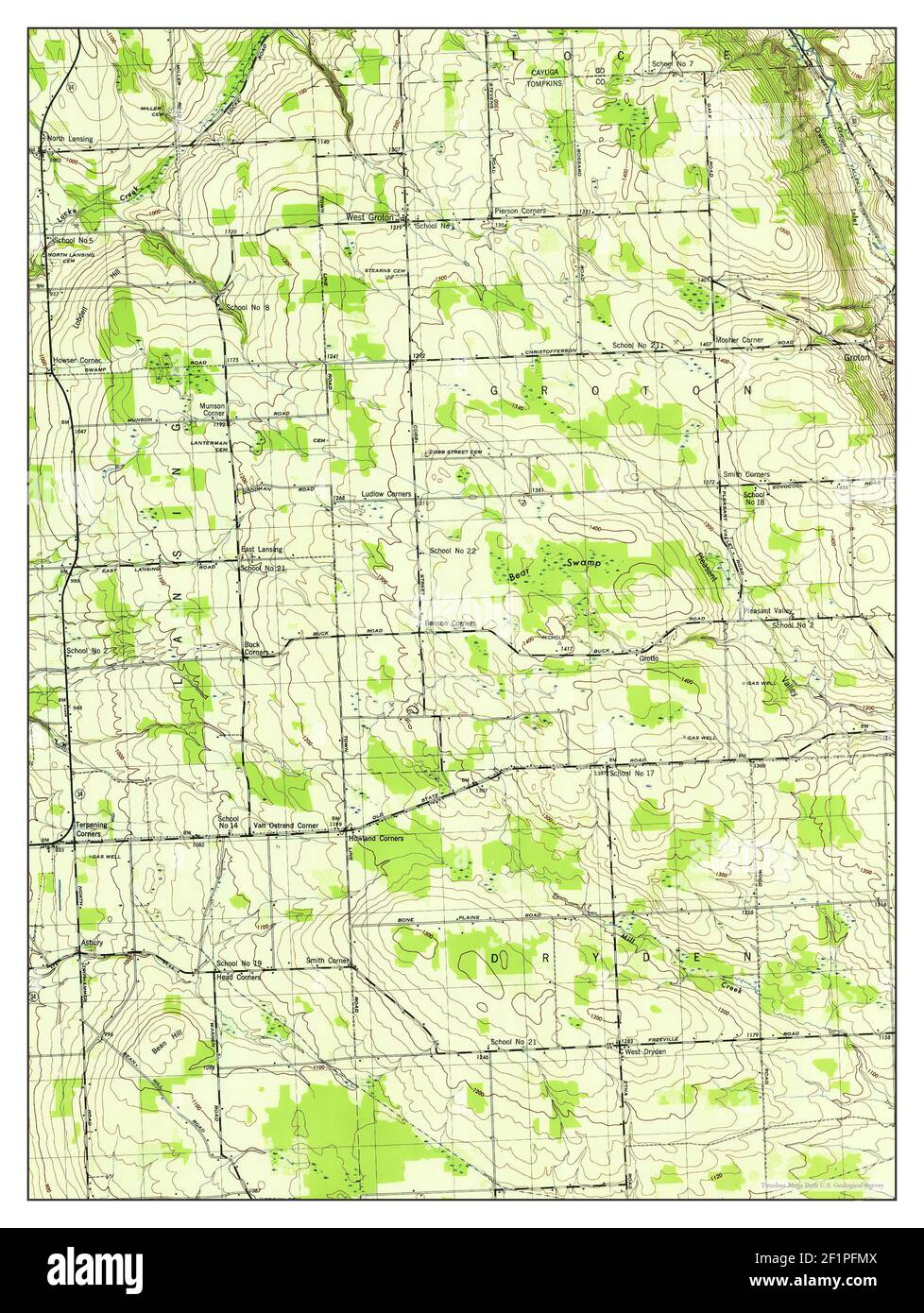 West Groton, New York, map 1943, 131680, United States of America by