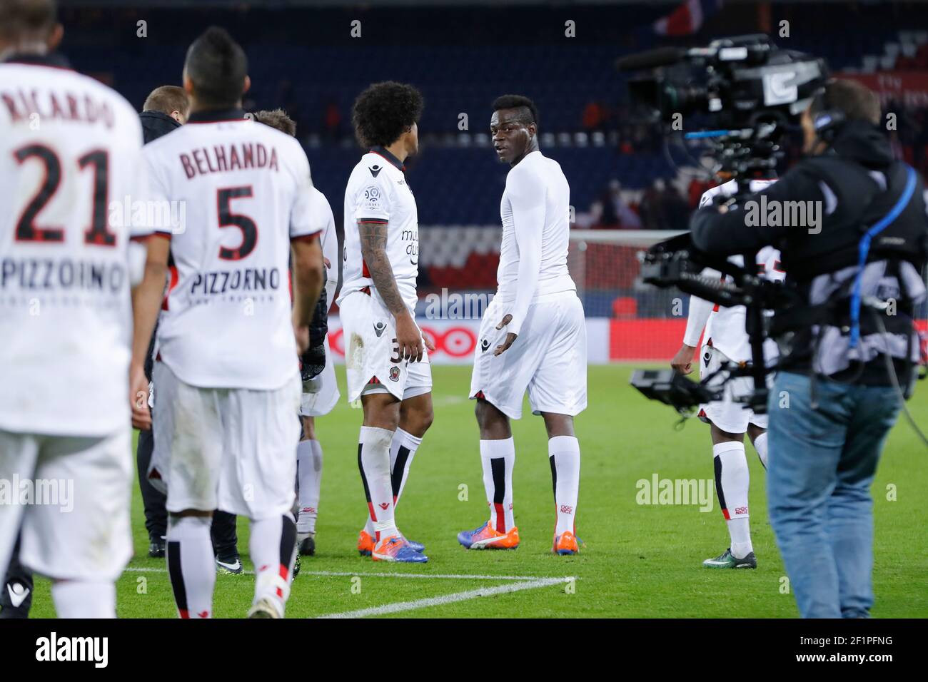 Mario Balotelli (Olympique Gymnaste Club Nice Cote d Azur - OGC Nice)  during the French Championship Ligue 1 football match between Paris  Saint-Germain and OGC Nice on December 11, 2016 at Parc