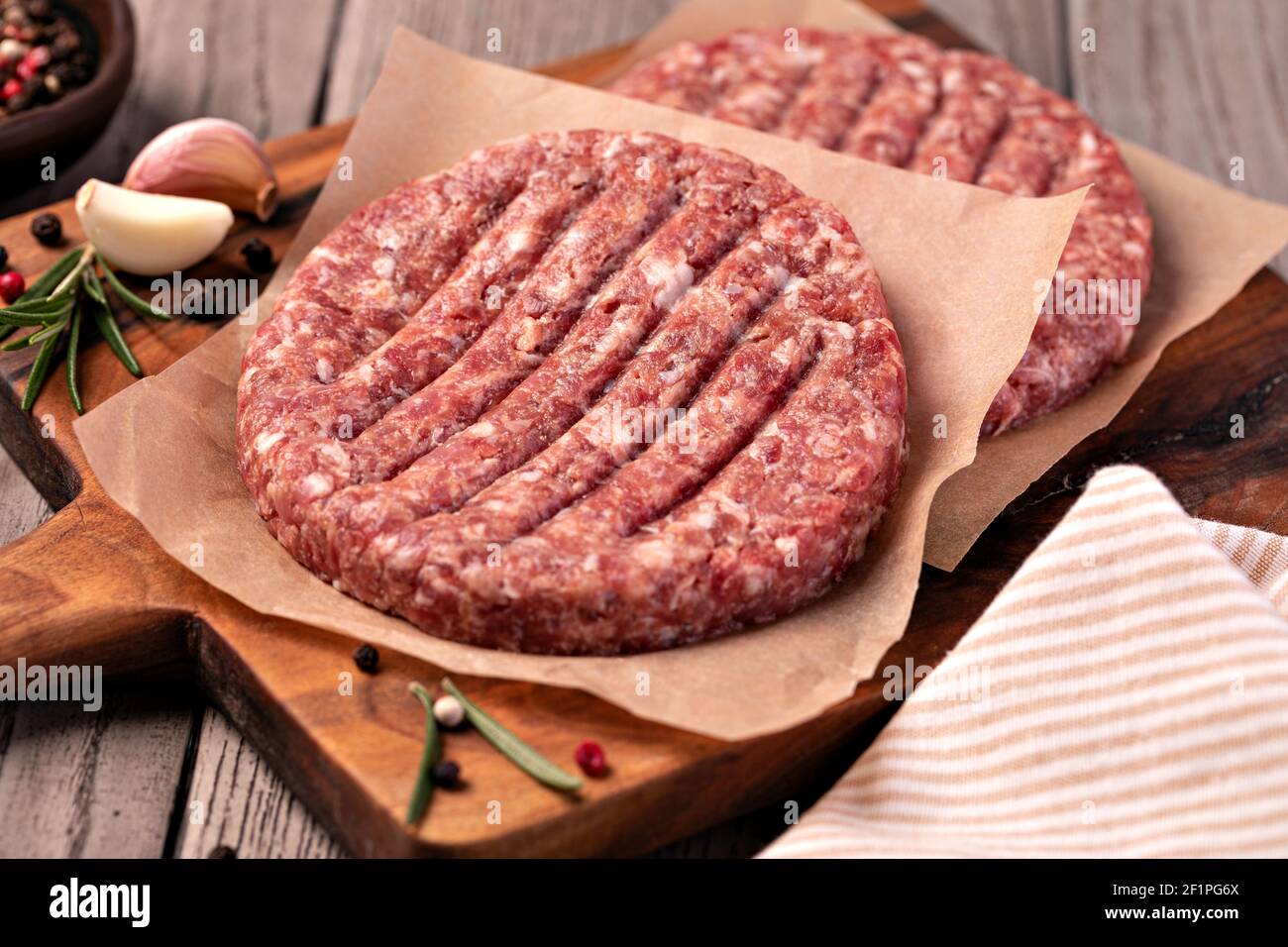Raw Ground beef meat Stock Photo