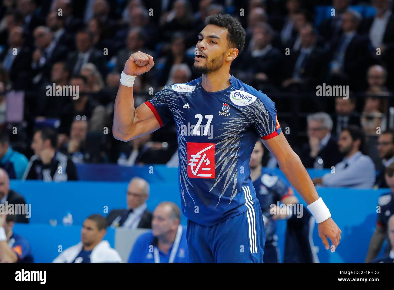 Adrien DIPANDA (FRA) during the Men's Handball World Championship France 2017 match Group A, between France and Brazil, on January 11, 2017 at Accorhotels Arena in Paris, France - Photo Stephane Allaman / DPPI Stock Photo