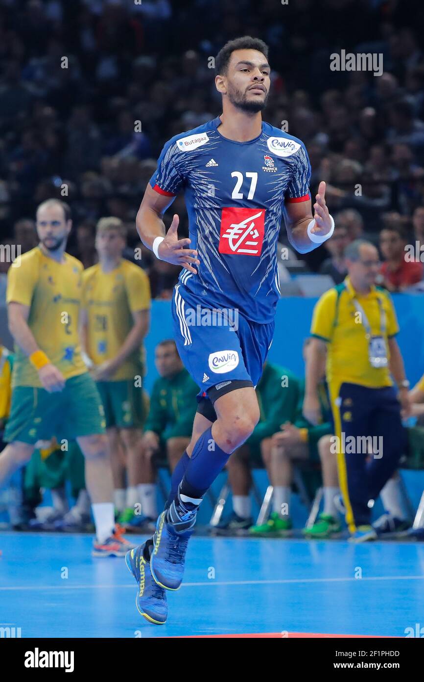 Adrien DIPANDA (FRA) during the Men's Handball World Championship France 2017 match Group A, between France and Brazil, on January 11, 2017 at Accorhotels Arena in Paris, France - Photo Stephane Allaman / DPPI Stock Photo