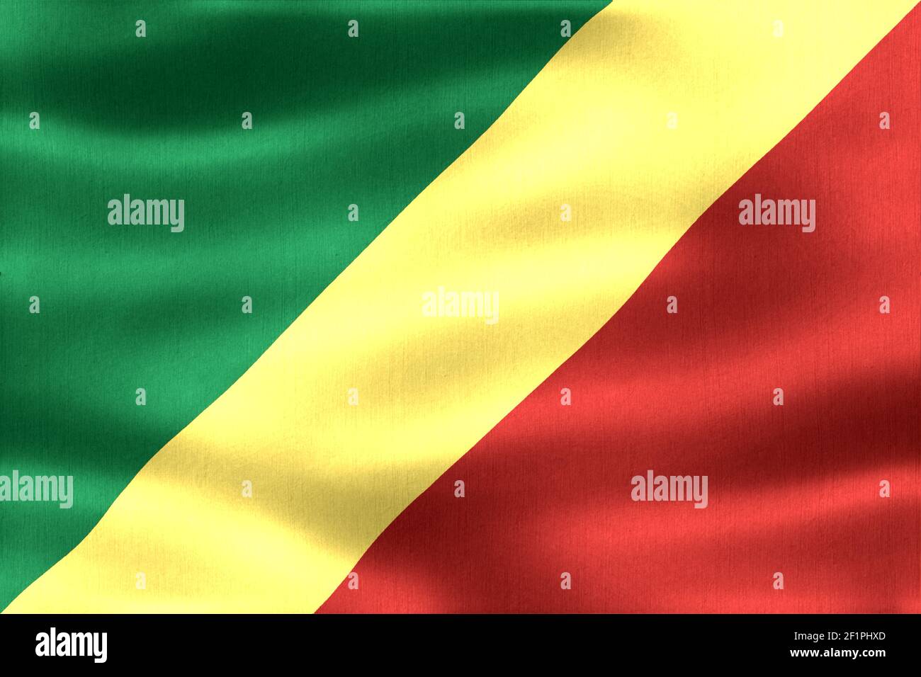 Republic of the Congo flag - realistic waving fabric flag Stock Photo ...