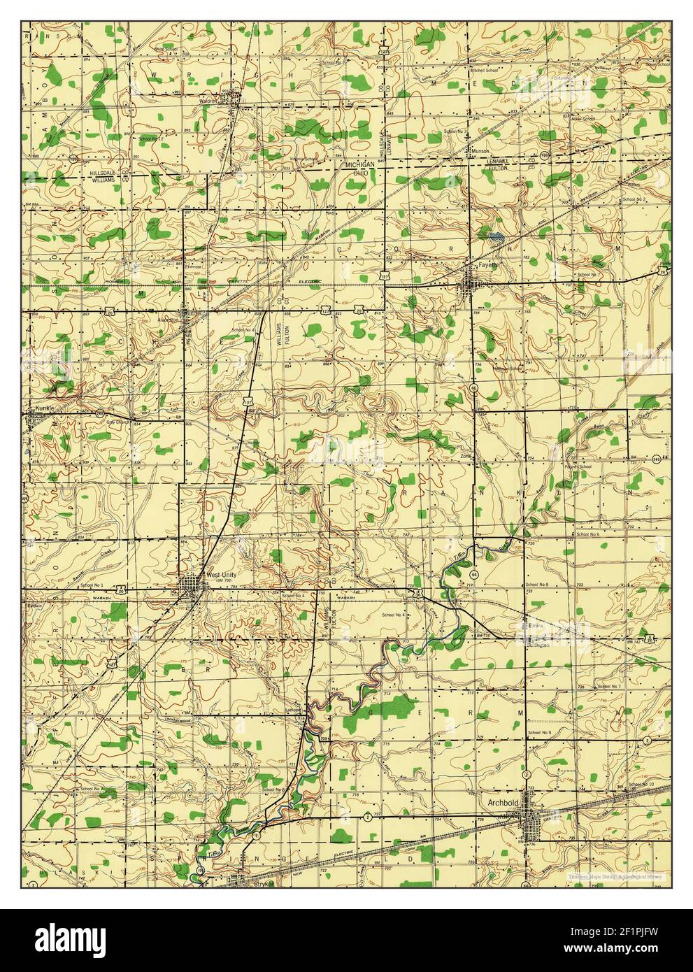 Alvordton, Ohio, map 1944, 162500, United States of America by