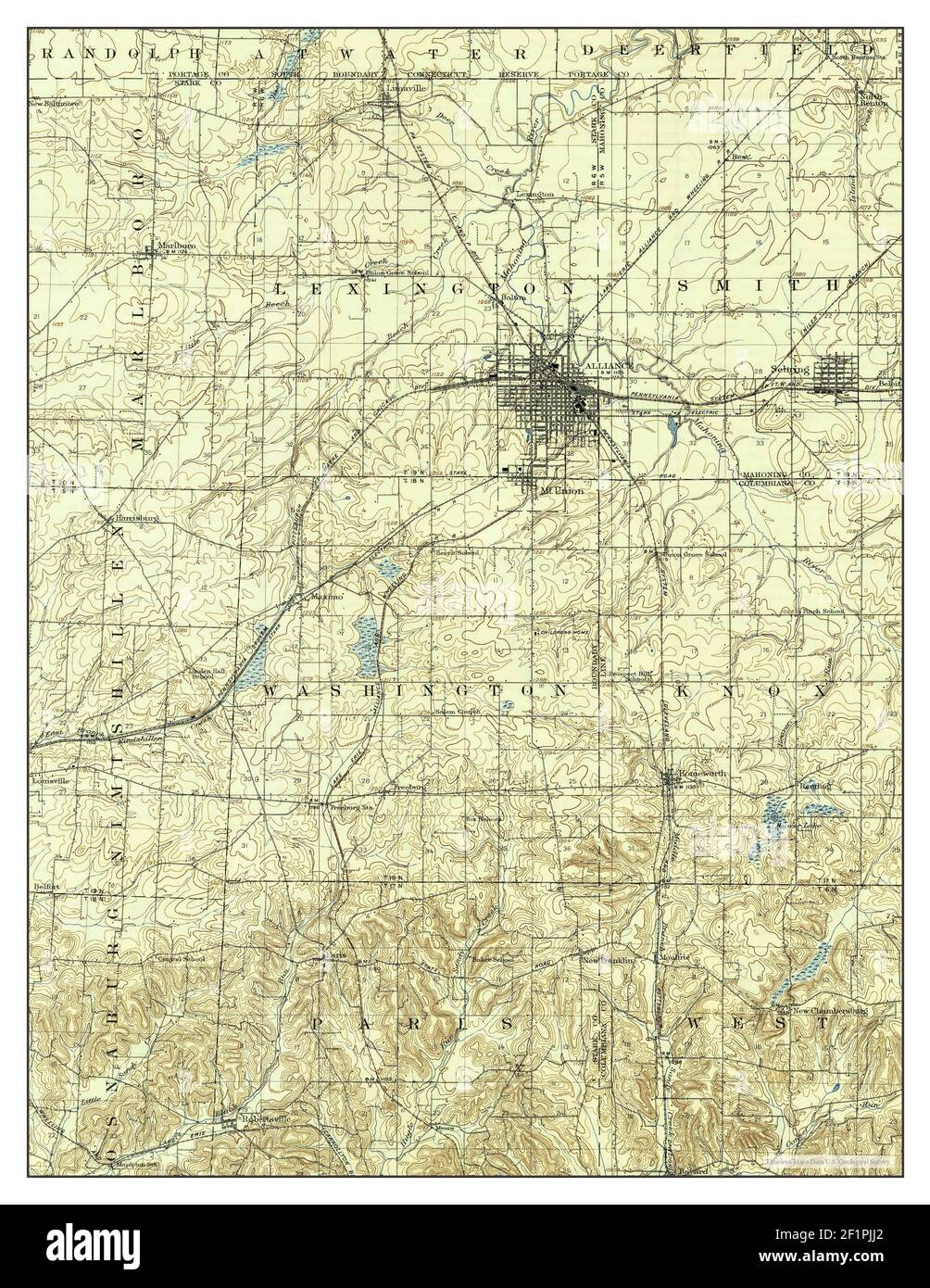 Alliance, Ohio, map 1909, 162500, United States of America by Timeless