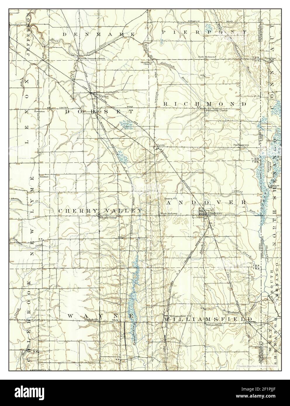 Andover, Ohio, map 1905, 162500, United States of America by Timeless