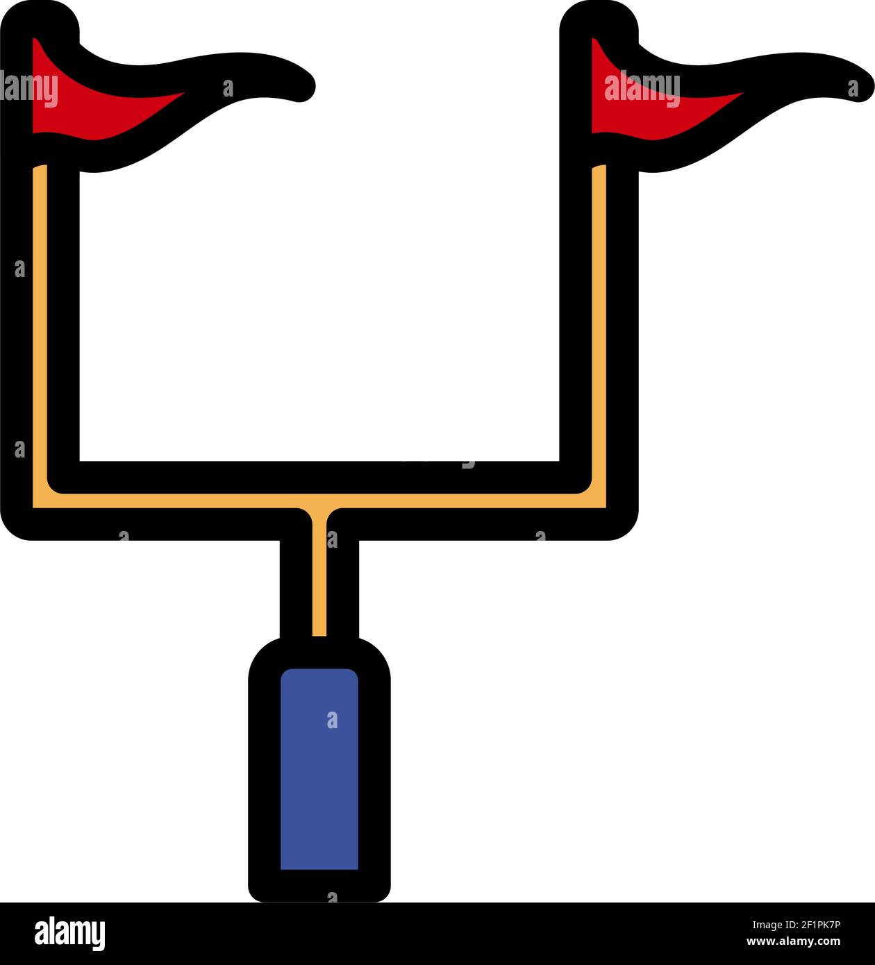 American Football Goal Post Icon. Editable Outline With Color Fill