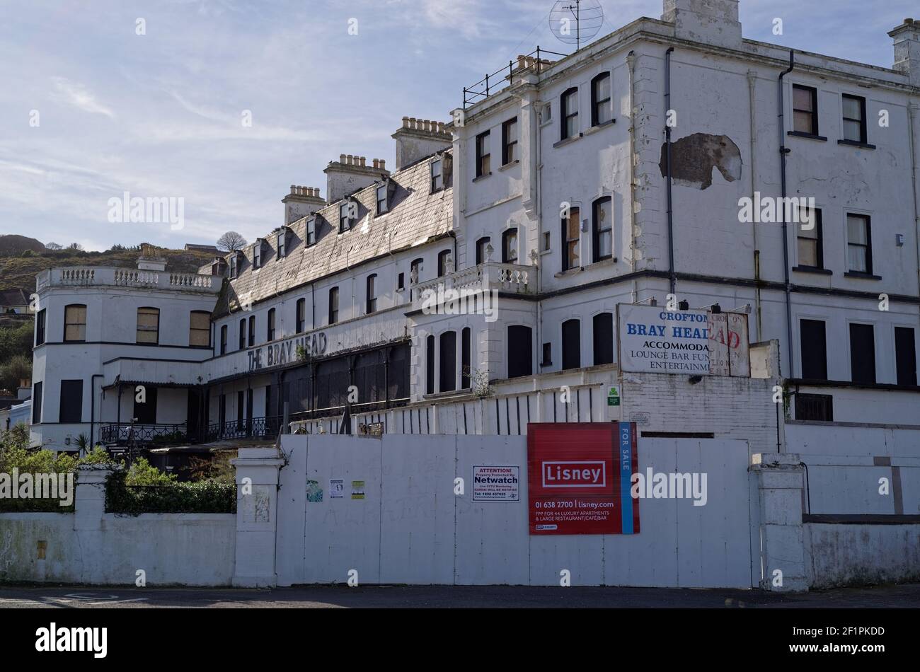 BRAY, IRELAND Mar 16, 2020 A view of the iconic Bray Head hotel with