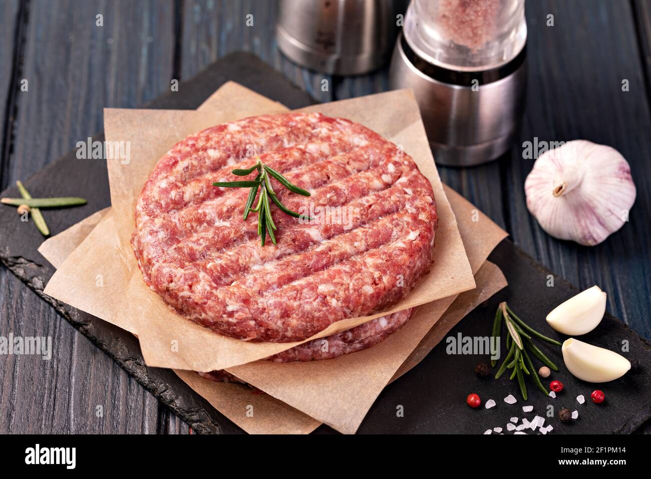 Raw Ground beef meat Stock Photo