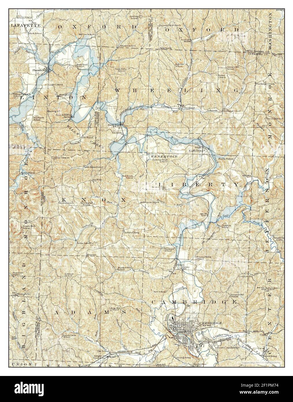 Cambridge, Ohio, map 1909, 162500, United States of America by