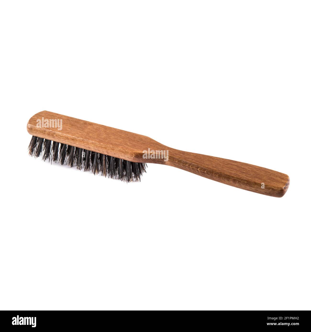 Brown wooden beard brush isolated on a white background - Packshot ...